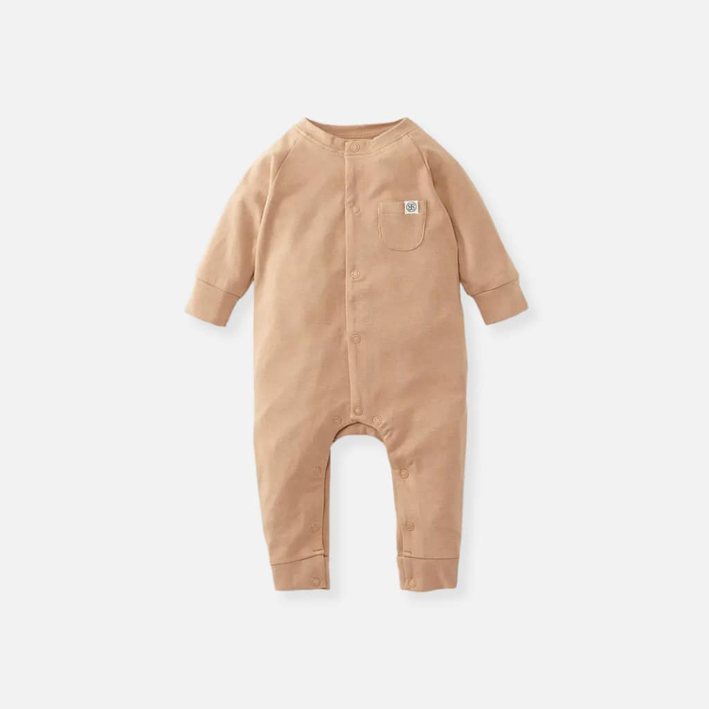 Baby playsuit in Coconut Brown - UPF 50+
