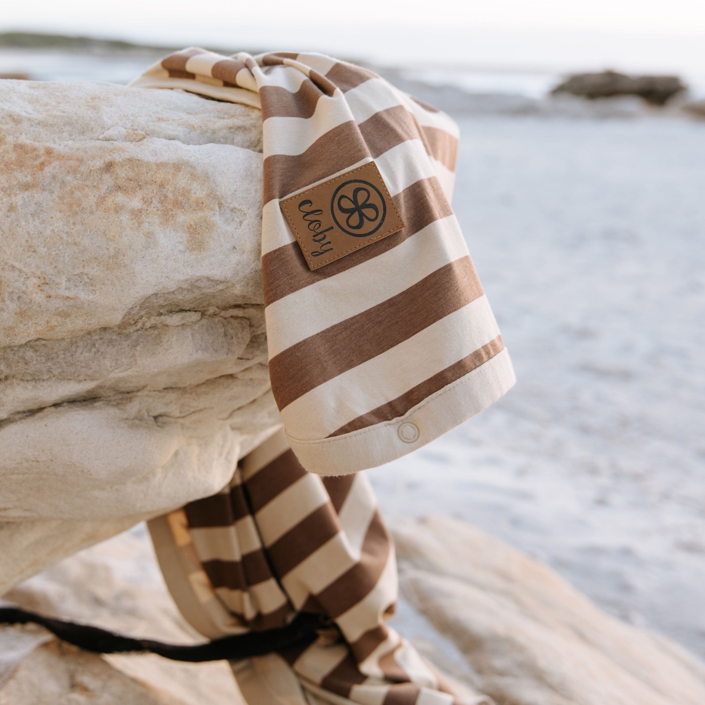 UV Blanket in Peanut/Sandy Stripe - UPF 50+