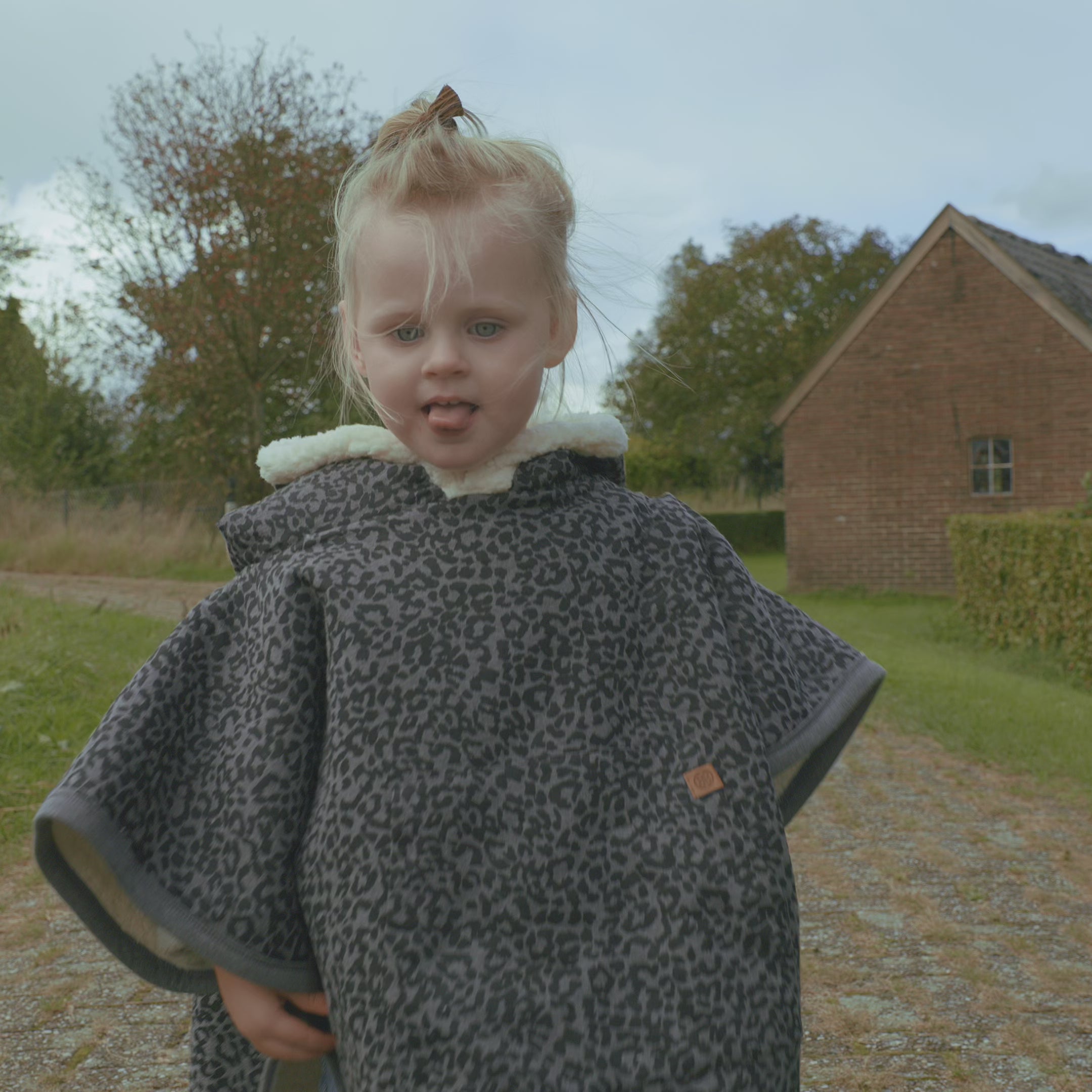 Load video: Teddy poncho in Leopard